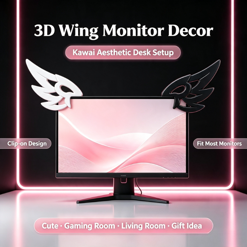 Kawaii 3D Wing Decor for Compu - Kawaii Tech Accessories 评论和价格